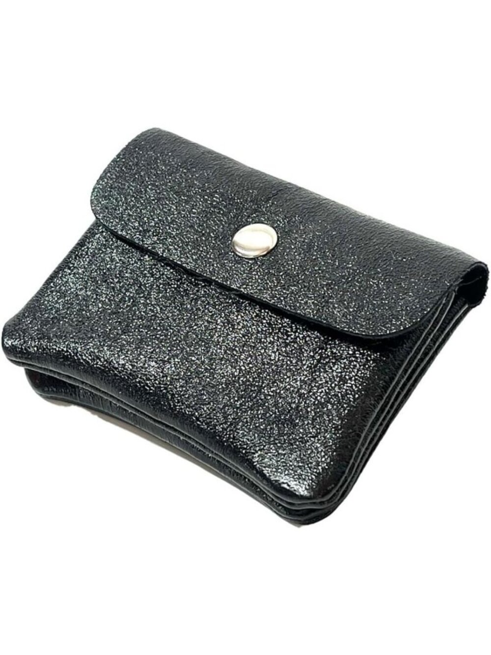 Stylish Small Women's Wallet in Genuine Italian Leather - Black, Compact & Chic - Picture 4 of 7